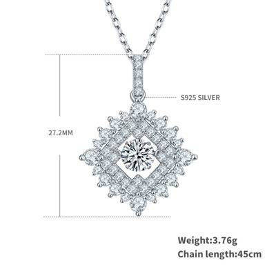 Dancing Sparkle 0.5ct D Color Moissanite Necklace in S925 Silver Platinum Plated
